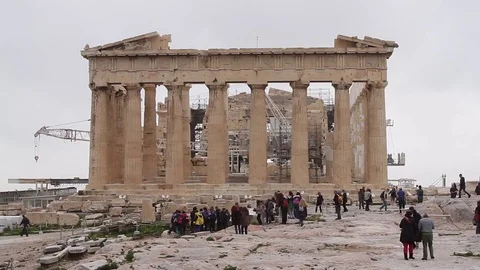 Tourists at the Acropolis | Greece Stock-Footage 77587907