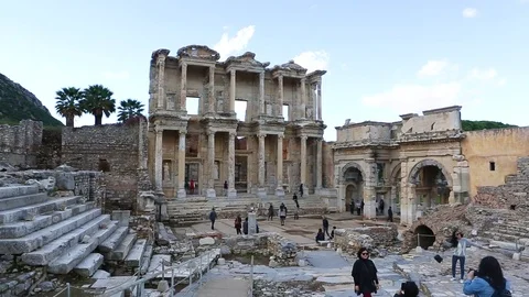 Tourists in an archaeological park Stock Footage 77451767