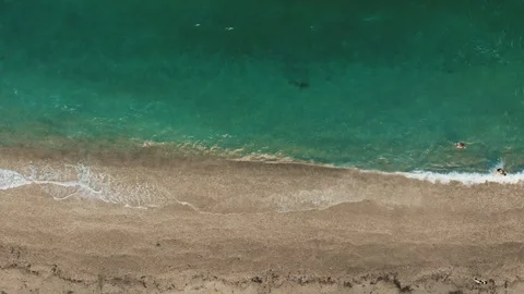 Tourists are walking through the beach on Philippines / 4K Drone Video Video stock 103605745
