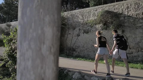 Tourists are walking through the streets of Erice, Sicily Stock Footage 177335904