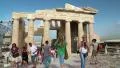 Tourists in Athenian Acropolis in Greece HD Footage