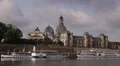 Tourists Attraction Tour Boats Cruise Ships Dresden Cityscape Fine Arts Academy HD Footage
