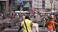 Tourists Attraction Vienna Shopping Street People Walking Crowded Busy Sidewalk HD Footage