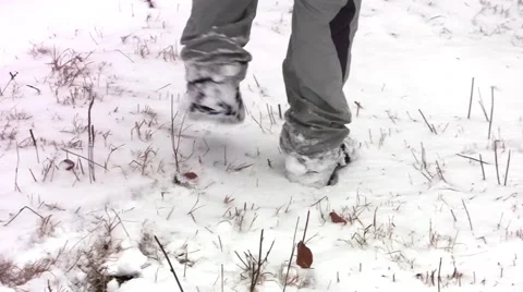 Tourists with backpack behind down a road covered in snow, rushing to a cotta 63 Stock Footage 60401301
