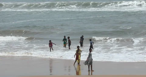 Tourists in Beach India Stock Footage 278593408