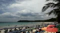 Tourists on the beach for summer vacation near the water, swim suit, swimming HD Footage