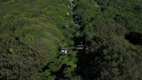 Tourists boarded the cable car 3 Video stock 331384416