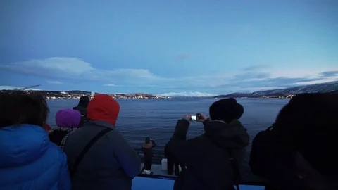 Tourists on boat Stock Footage 89505346