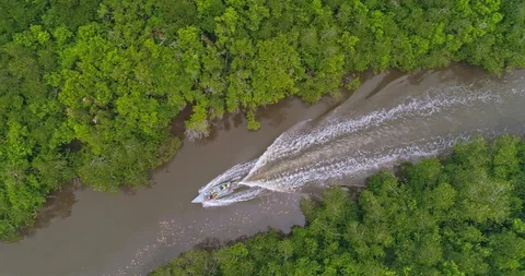 Tourists on a boat on the river Vídeo Stock 102477693