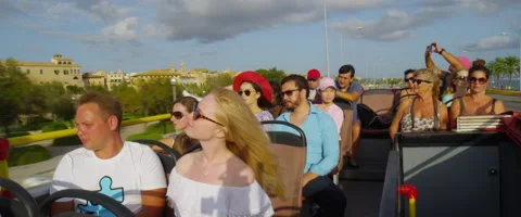 Tourists on the bus Stock Footage 154458252