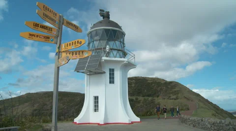 Tourists at Cape Reinga Stock Footage 39588708
