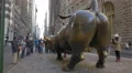 Tourists at the Charging Bull in downtown New York video in 4K 4k or 4k+ Resolution