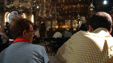 Tourists in church Stock Footage 32152458