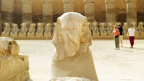 Tourists from different countries at the Karnak Temple. Stock Footage 324689709