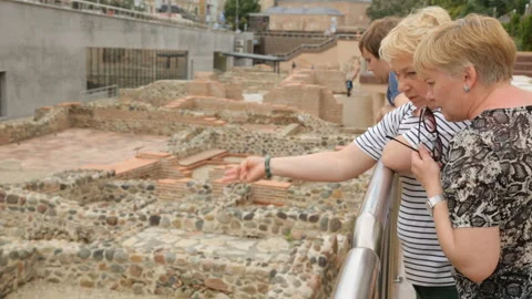 Tourists discussing ruins in Sofia 動画素材 96041150