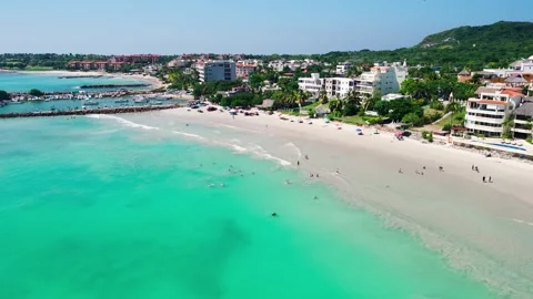 Tourists Enjoying Punta Mita Beach, Nayarit. Mexico Stock Footage 295799336