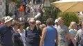 Tourists at the entrance to Park Guell, Barcelona 4k or 4k+ Resolution