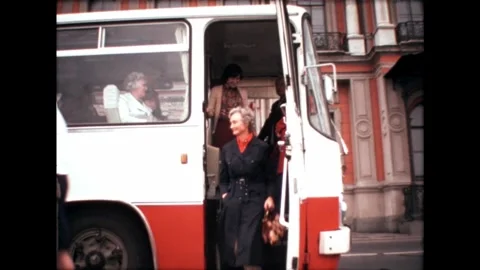 Tourists Exiting Bus Stock Footage 278399391