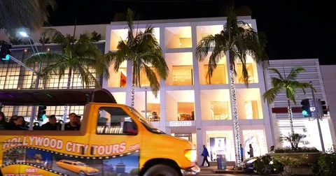 Tourists explore Rodeo Drive in Beverly Hills, Los Angeles, California, 4K Stock Footage 84000102