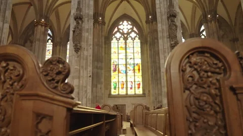 Tourists exploring and pray at the Cologne Cathedral Stock Footage 325085377