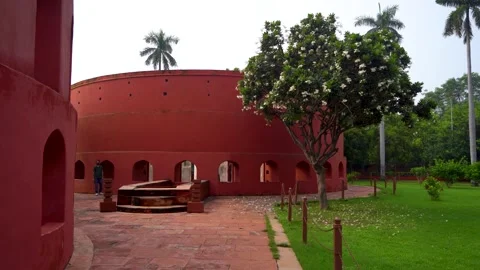 Tourists Exploring Jantar Mantar in Delhi, India Stock Footage 317072753