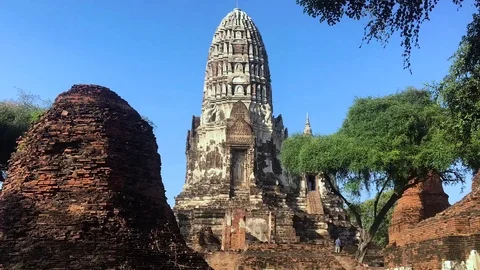Tourists Exploring Old Temple Wat Chaiwatthanaram Of Ayutthaya Province Stock Footage 92429835