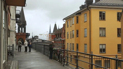 Tourists in Gamla Stan Stock Footage 68383860