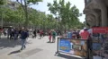 Tourists gathered in the park in Barcelona 4k or 4k+ Resolution