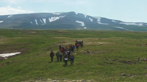 Tourists Go to the Mountains Stock Footage 59511134