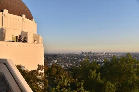 Tourists at Griffith Observatory Stock Photos