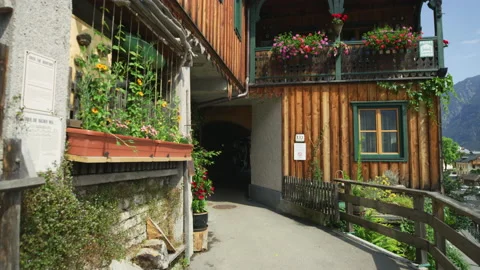 Tourists in Hallstatt Vídeo Stock 219805318