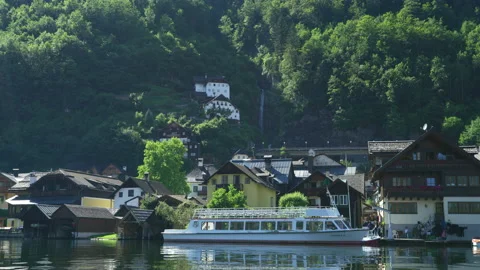 Tourists in Hallstatt Stock Footage 219833785