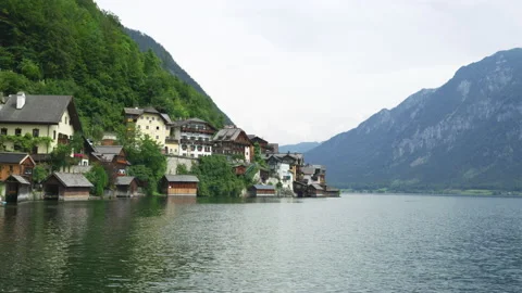 Tourists in Hallstatt Stock Footage 219834564
