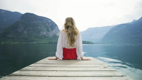 Tourists in Hallstatt Stock Footage 219836380