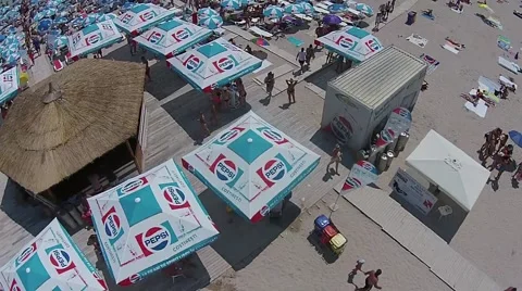 Tourists Having Fun on the Beach Stock Footage 65369119