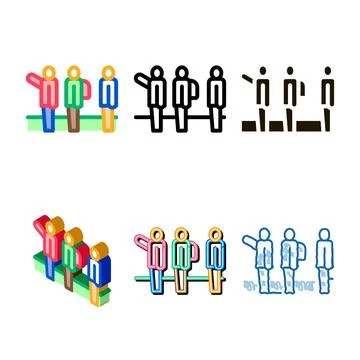Tourists hiking icon types vector outline Stock Illustration