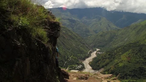 Tourists hiking on mountain in Peru Stock-Footage 51828107