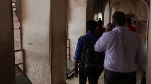 Tourists-inside-charminar-monument-2 Stock Footage 95659979