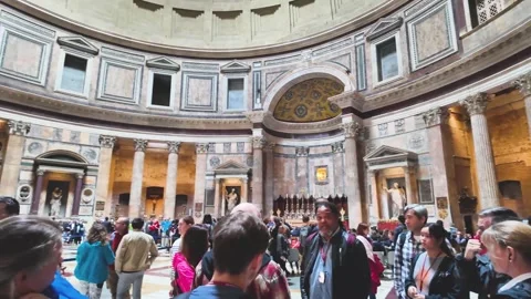 Tourists Inside the Pantheon Stock Footage 273177270