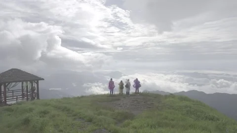Tourists in Line at Summit Pavilion May 8 2026 Stock-Footage 343665793