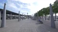 Tourists with little children walking in the harbor of Barcelona 4k or 4k+ Resolution