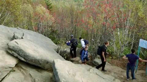 Tourists look at the route Stock Footage 77705782