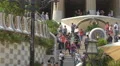 Tourists at the main entrance to Park Guell, Barcelona, Spain 4k or 4k+ Resolution