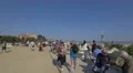 Tourists on the main terrace of Park Guell, Barcelona 4k or 4k+ Resolution