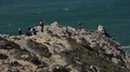 Tourists making photos and selfies at rocky cliffs and coastline of Portugal 4k or 4k+ Resolution
