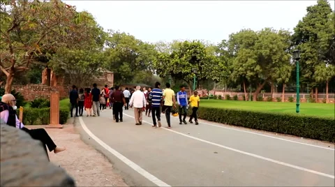 Tourists in a monument - Timelapse Stock Footage 60698636