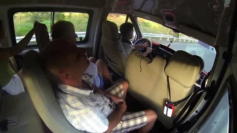 Tourists move in the car. Stock Footage 72157958
