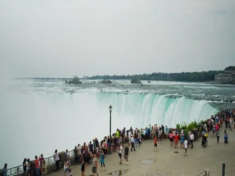 Tourists at Niagara Falls Stock Footage 72989657