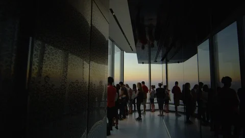 Tourists on an observation deck in Dubai Video stock 86718802