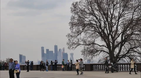 Tourists on the observation deck Stock Footage 62465504
